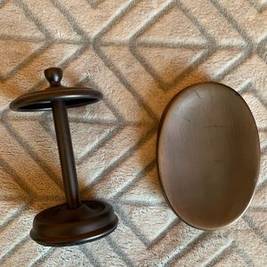 At Home toothbrush holder and soap dish set